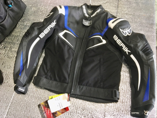 [BERIK]新品パンチングレザー/メッシュジャケット Lサイズ