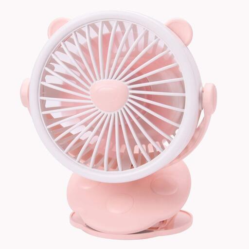 【全国対応・新品未使用】 USB扇風機 充電 クリップ式 360度回転 可愛い ミニ扇風機 卓上 静音 ファン 3階風量調節 大容量2000mah 2way給電 usb充電式 携帯扇風機 (ピンク)