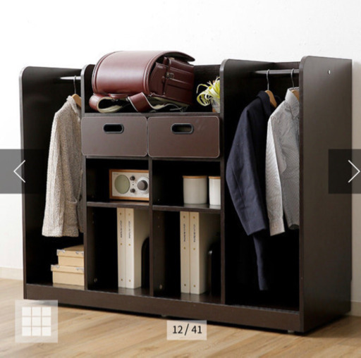 【展示品★未使用】ランドセルラック キッズハンガー ワードロープ（幅120cm）