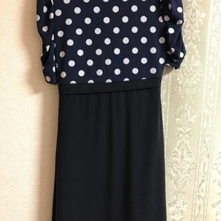 マタニティ用ワンピース ネイビーの画像