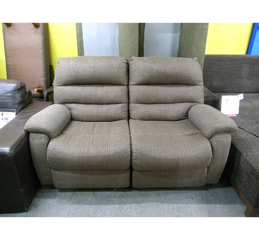 札幌【2人掛け電動リクライニングソファ】幅160cm ブラウン/茶色系 セパレート 布張り地/ファブリック 動作確認済み ソファー 本郷通店