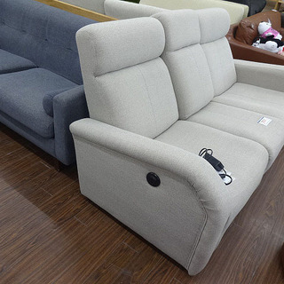 札幌 引き取り 不二貿易 3人掛け 電動リクライニングソファ グレー系