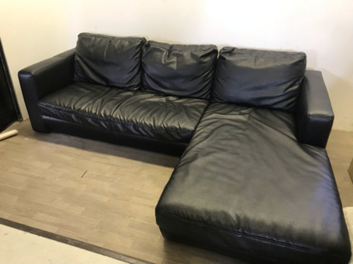 061101☆L字カウチソファ 合皮☆