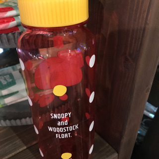 スヌーピー クリアボトル 赤 新品未使用の画像