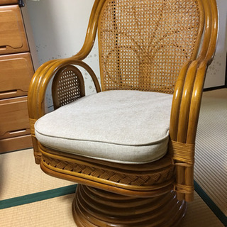 籐製ハイバックチェア
