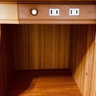 アンティーク 机 デスク 棚付き 昭和レトロ 木製 引き出し ライト 照明 インテリア 家具 学習机 骨董の画像