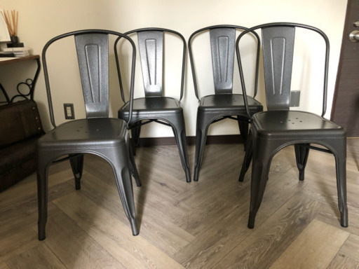 【美品】人気のアイアンチェア4脚