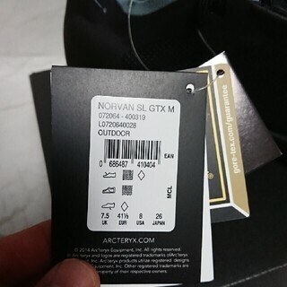 アークテリクス Norvan SL GORETEX ブラックの画像