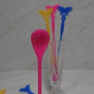 レトロ 蝶々 マドラー ６本セットの画像