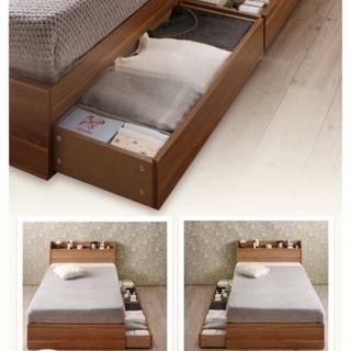 [美品]コンセント付き収納ベッド/譲ります！の画像