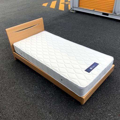 【格安！！美品！！】シングルベット マットレス付♪ 組み立て簡単★ 別途費用で郵送対応もできます！