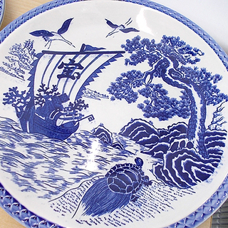 ☆大皿「宝」直径31.5cm 和皿 盛り皿 陶器 2点セット 札幌 北20条店の画像