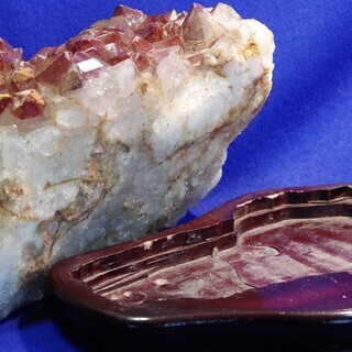 レッドファントムクリスタル 9.4㎏クラスター 鉱物標本 水石 鑑賞石