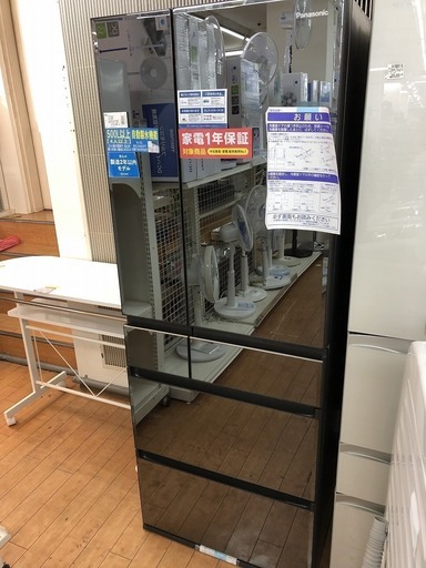安心6ヶ月保証！パナソニックのミラーガラスタイプ冷蔵庫