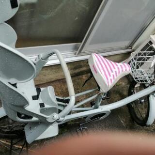 (お取引中）ブリジストン20インチbikke 非電動,3段ギア,自動ライト　チャイルドシート付き  ブルーグレー