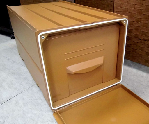 南12条店 upperware/タッパーウェア スーパーチェスト 外蓋 引き出しチェスト 55L 衣装ケース ブラウン系