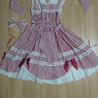 BABY,THE STARS SHINE BRIGHT ラティスJSK　赤ギンガム　ロリィタの画像