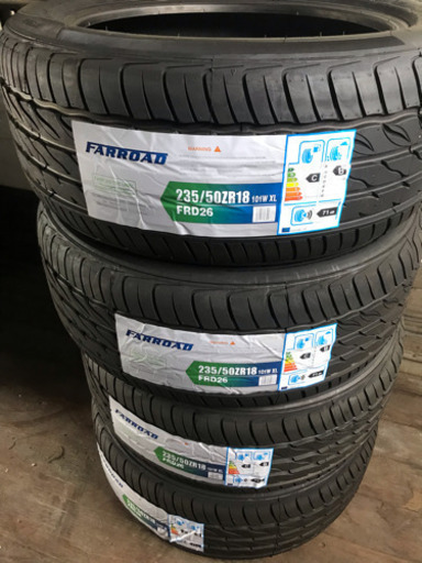 235/50/18新品タイヤ、交換込み