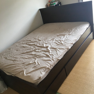【値下げしました】IKEA 収納付きダブルベッド ※追記有