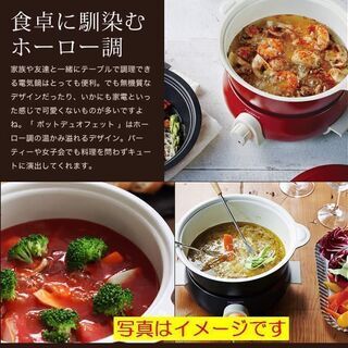 グリル鍋 レコルト ポットデュオ フェット 電気鍋 RPD-3 電気グリル鍋 卓上 フライヤーの画像