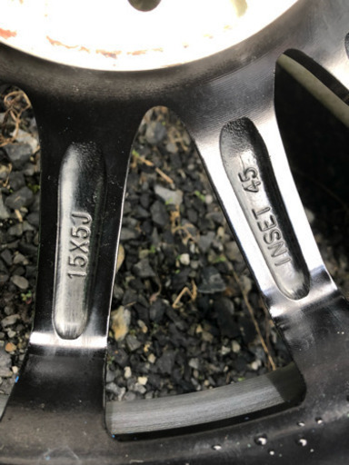 165/45-15 5J+45 バリ溝