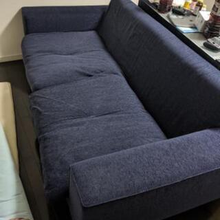 ※値下げしました※ブルーソファー　（200cm/90cm/H90...