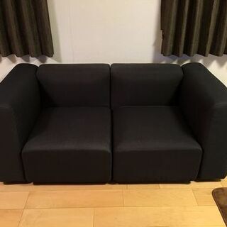 【美品】無印良品ユニットソファ2個セット（小サイズ）カバー付　※新生活にいかがでしょうか？