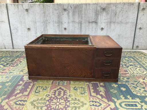 長火鉢  アンティーク 木製 雑貨