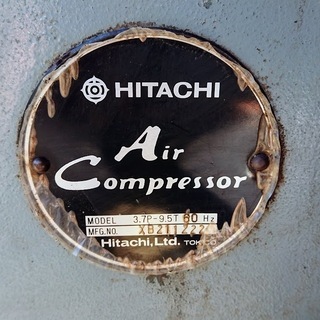 ◆日立５馬力エアーコンプレッサーBEBICON　3.7P-9.5V6◆の画像