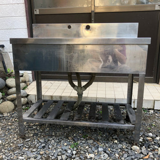 ステン 2口シンク台 手洗い 厨房用 店舗キッチン用の画像