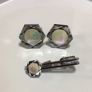 カフス&ネクタイピン 貝