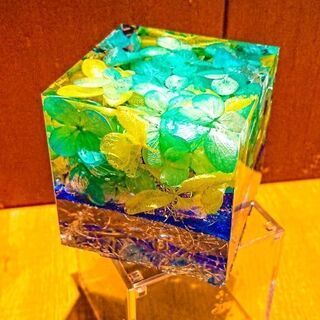 ハートのハーバリウム作れます！ぷにぷに固まるハーバリウムワークショップの画像