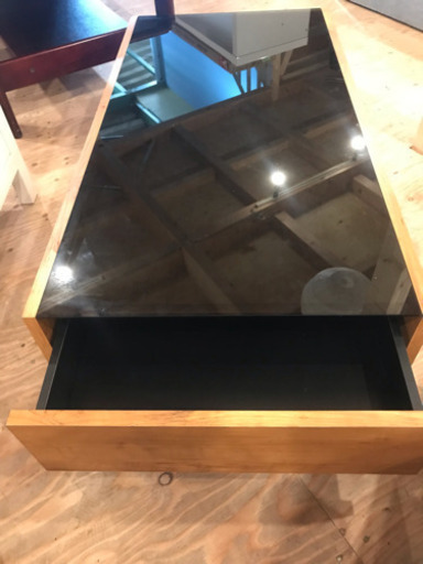 ☆★ ガラス天板 収納付きローテーブル NEYTD CEBTER TABLE☆