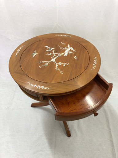 民芸花梨螺鈿細工製作中古テーブルセット