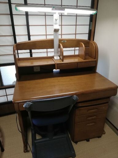 美品!!　学習机+イス付き　ダークブラウン