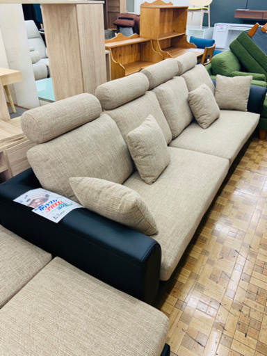 【展示品☆未使用】4人掛けソファ+オットマン 