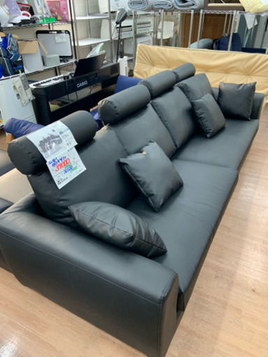 【展示品☆未使用】4人用ソファ+オットマン カウチソファ