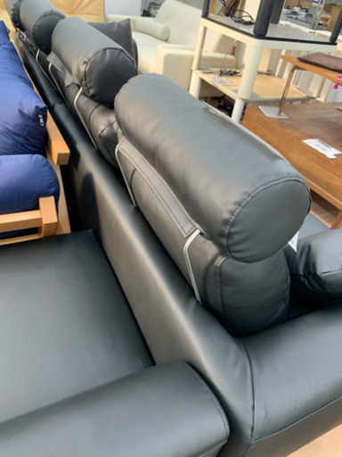 【展示品☆未使用】4人用ソファ+オットマン カウチソファ