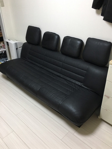 ソファー 本革 レザー BLACK お洒落 高級感