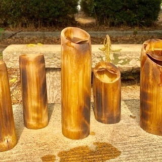 焼き色つき竹製酒器各種