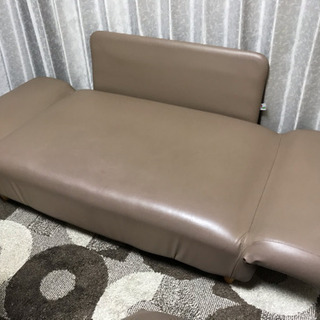 2人掛け レザー ソファ モカブラウン系の画像