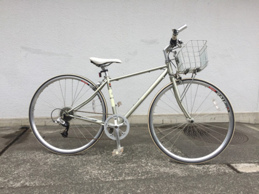 中古 KHS マンハッタン Manhattan SR700　クロモリフレーム　ロードバイク クロスバイク フレンチバルブ ライト、カゴ付き ベロ Velo