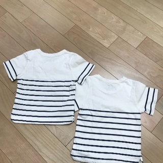 お取引中、 27、110㎝男児ボーダー柄Tシャツ2枚の画像