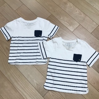 お取引中、 27、110㎝男児ボーダー柄Tシャツ2枚