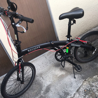 受付終了】折りたたみ自転車 赤×黒 20インチ 6段変速【6/23まで】下北・