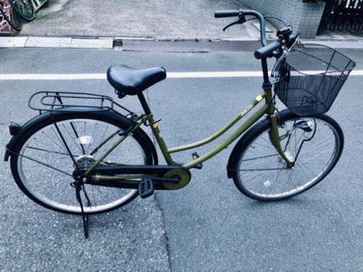 美品！マットオリーブグリーン 26インチ シングル オートライト！