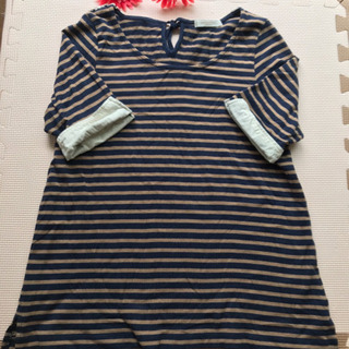 chocol raffine robe レース使いボーダーＴシャツ M-Lの画像