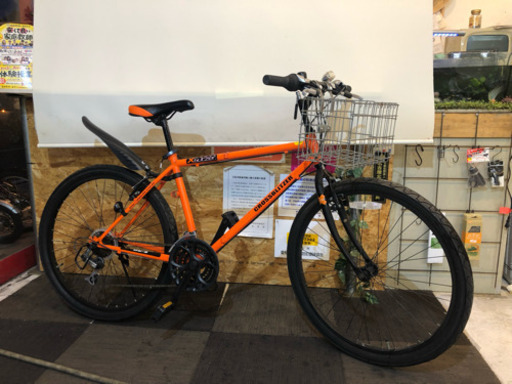 ［折りたたみクロスバイク］26インチ オレンジ