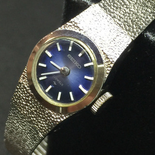 SEIKO セイコー レディース アンティーク手巻き時計ブルーグ...