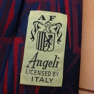 ■未使用■Angeli ネクタイ Licensed by ITALY シルク 100% 絹 赤色 レッド系 D-OS-8002 MITSUKOSHI AFの画像